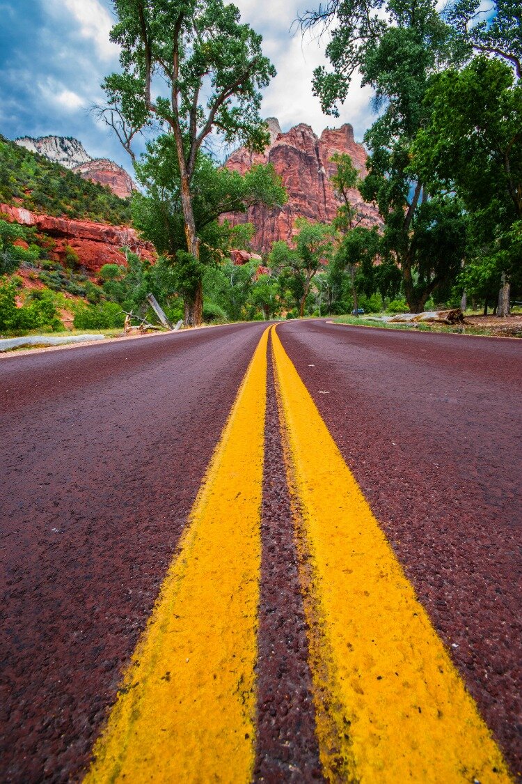 Road in Zion National Park Utah